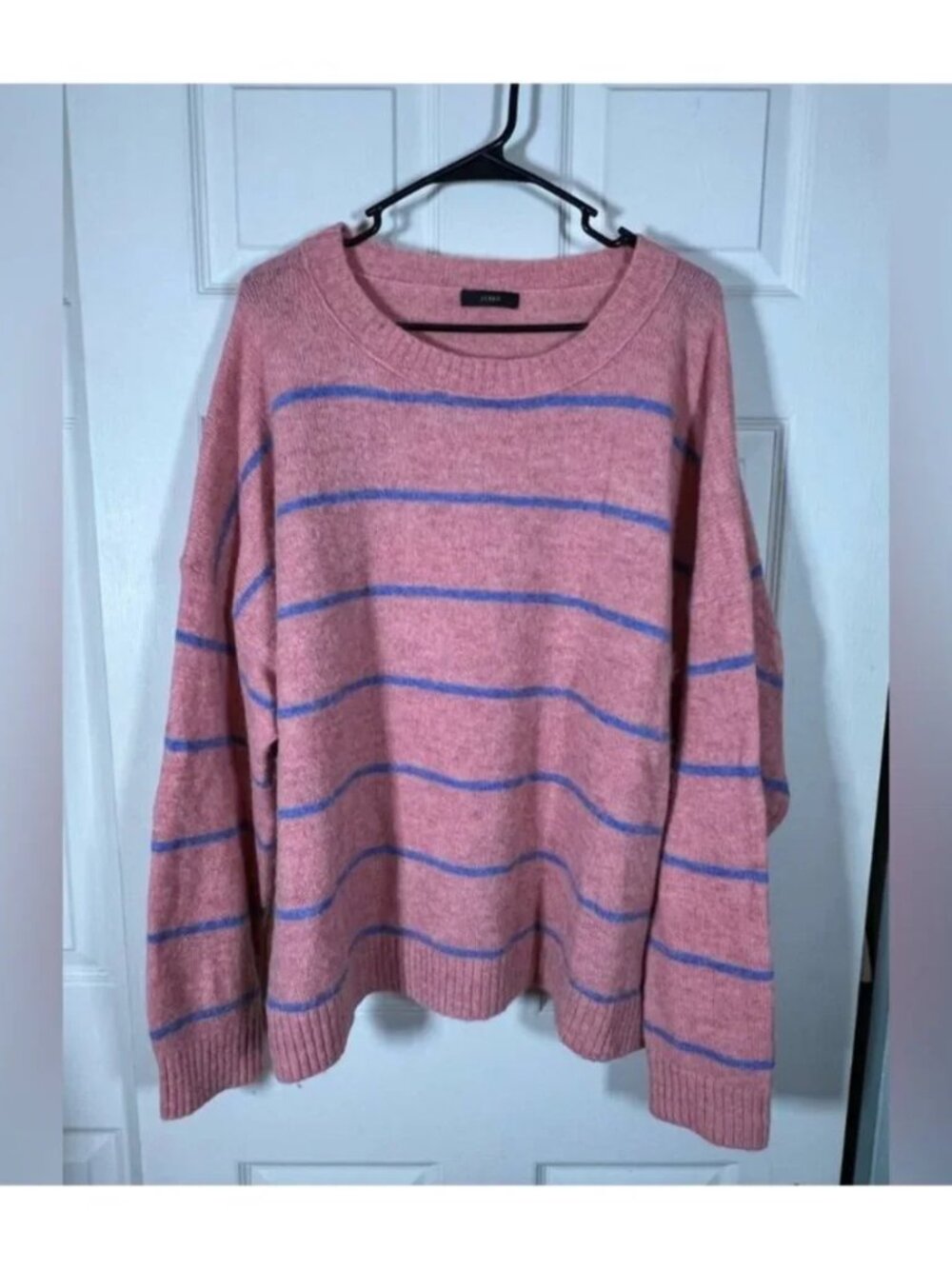 J. Crew Oversized Pink Striped Sweater